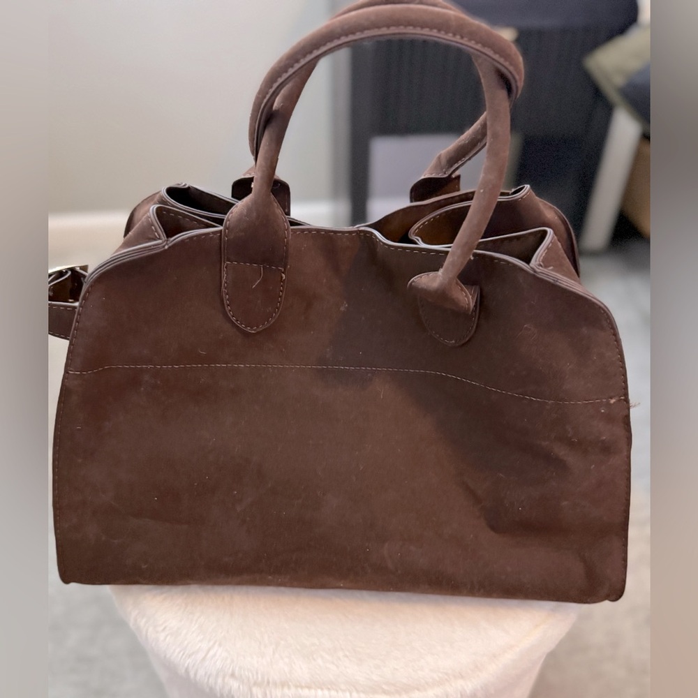 NWOT,Parisian stroll bag in chocolate brown. Suede.